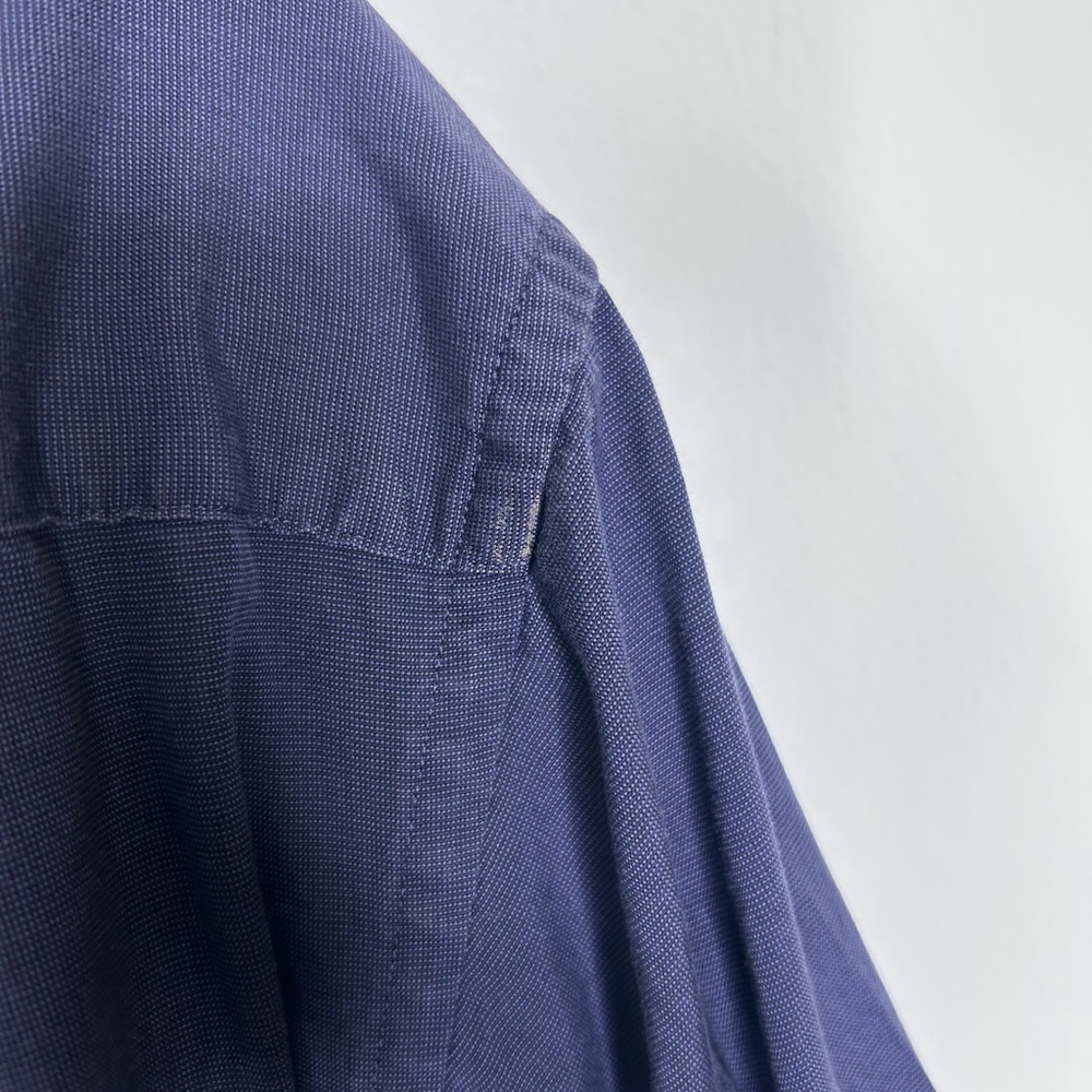 Tommy Hilfiger Cotton Shirt Large Blue Long Sleeve Button Up 80s 2 Ply Adult - Picture 9 of 9